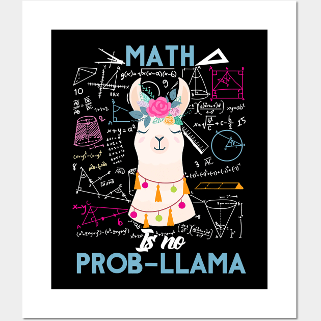 Funny Math Is No Prob Llama Back To School Wall Art by JaydeMargulies